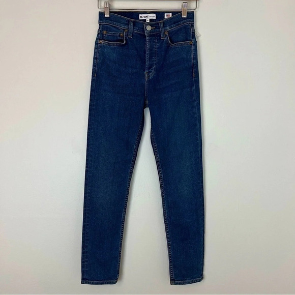 Re/Done Originals High Rise Button Fly Skinny Leg Jeans Medium 25 Classic Boho
